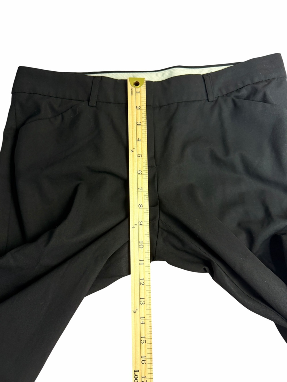 Theory Max C Tailor Pant Black Wool Trousers Straight Leg Size 12 - Picture 5 of 8